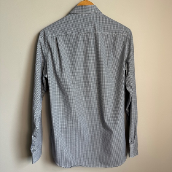 Awearness by Kenneth Cole Men's Geometric Mini Check Button Up Shirt Gray 15.5 - Picture 5 of 13